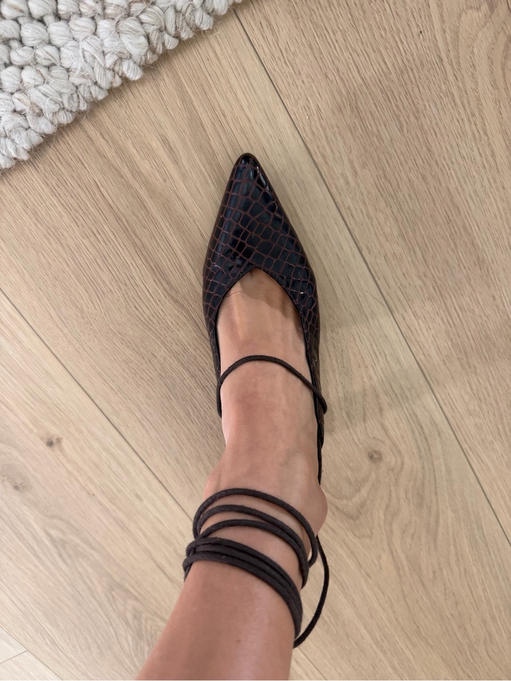 JAGGAR the Label Laced Croc Heel in Chocolate